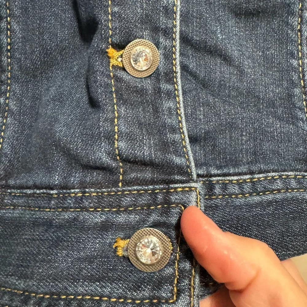 Chico's Authentic Blue Dark Wash Denim Jean Jacket, Size 0 - Picture 6 of 8